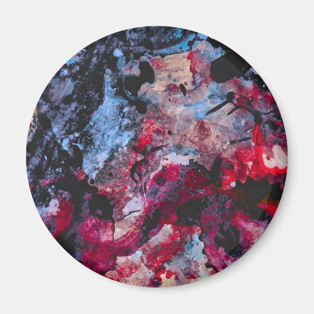 Red Agate Crystal Geode Abstrakt Magnet (Framsidan)