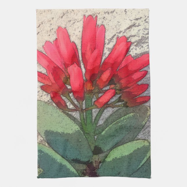 Red Agave Flowers Kökshandduk (Vertikal)