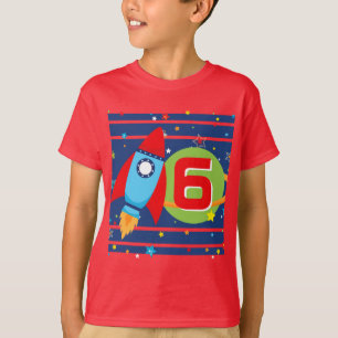 Red Age Rocket Frakt Rymden Birthday Shirt T