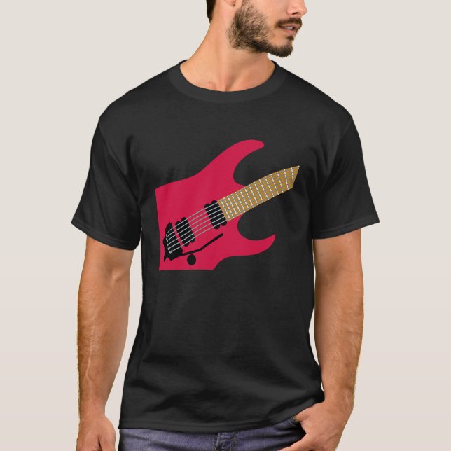 Red Air Guitar Player Joke Air Guitarist Musicians T Shirt (Framsida)