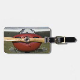 Red Airplane and Propeller Luggage Tag Bagagebricka