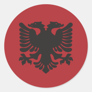 Red Albanian Eagle Sticker Runt Klistermärke