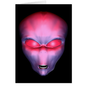 Red Alien Ansikte Hälsningskort