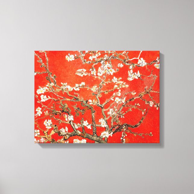Red Almond Blommars Vincent Van Gogh Canvastryck (Framsida)