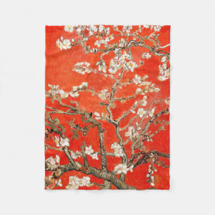 Red Almond Blommars Vincent Van Gogh Fleecefilt