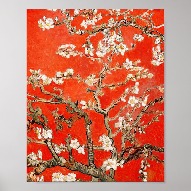 Red Almond Blommars Vincent Van Gogh Poster (Framsidan)