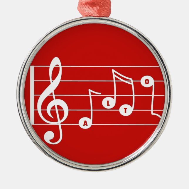 Red Alto Singer Musical Ornament (Framsidan)