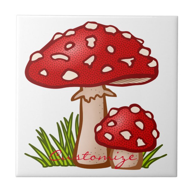 Red Amanita Mushroom Thunder_Cove Kakelplatta (Framsidan)