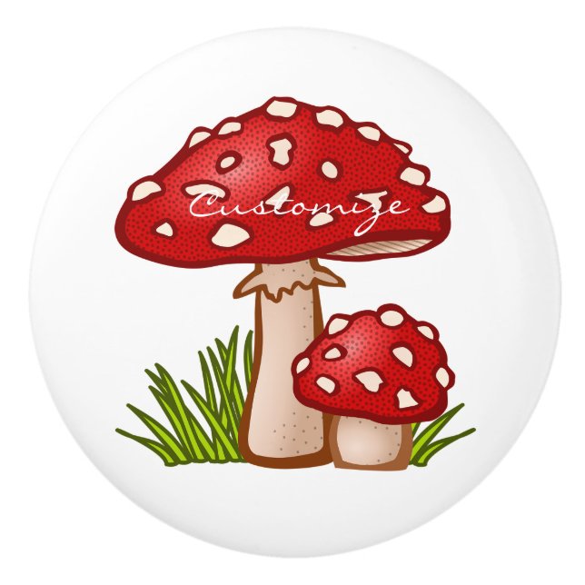 Red Amanita Mushroom Thunder_Cove Knopp (Framsidan)