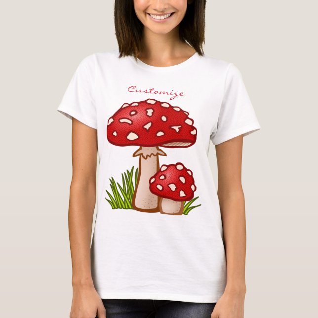 Red Amanita Mushroom Thunder_Cove T Shirt (Framsida)