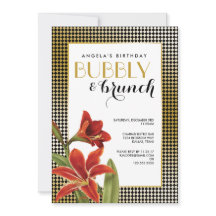 Red Amaryllis Flower Checkated Guld