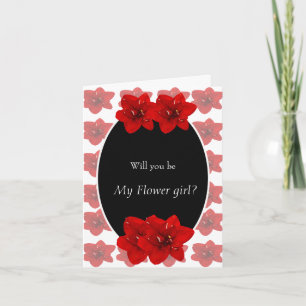 Red Amaryllis Flower Tack Kort