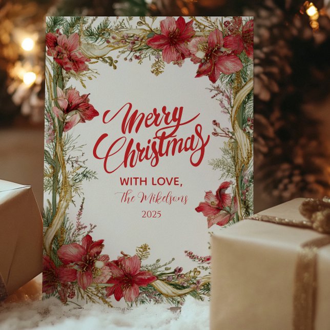 Red Amaryllis jul Julkort (Skapare uppladdad)