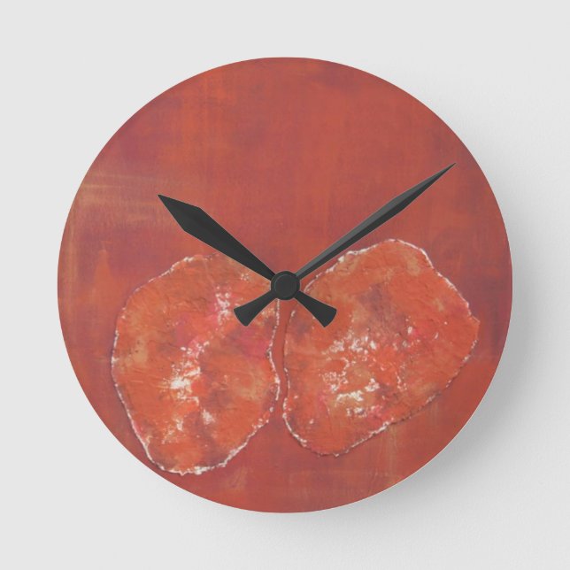 Red Ameoba Clock Rund Klocka (Framsida)