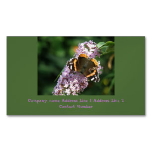Red Amiral butterfly och Buddleia Personlig Visitkortmagnet
