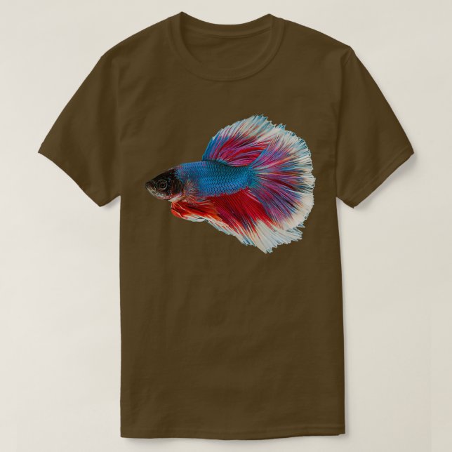Red amp Blue Betta Siamese Figharium T Shirt (Design framsida)