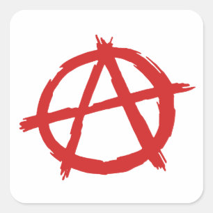 Red Anarchist A Symbol Anarchy Logotyp Fyrkantigt Klistermärke