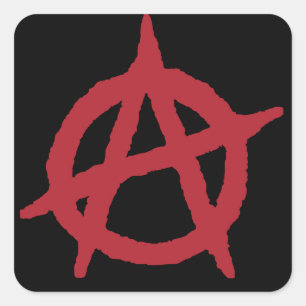 Red Anarchy Symbol Fyrkantigt Klistermärke