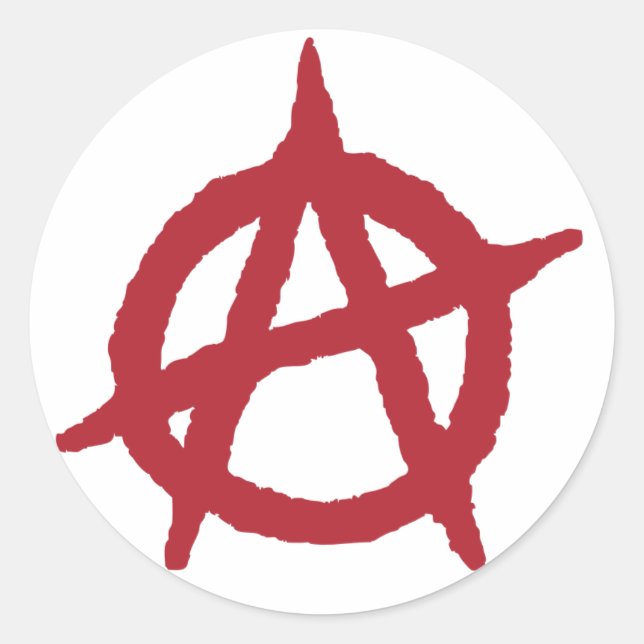 Red Anarchy Symbol Runt Klistermärke (Framsida)