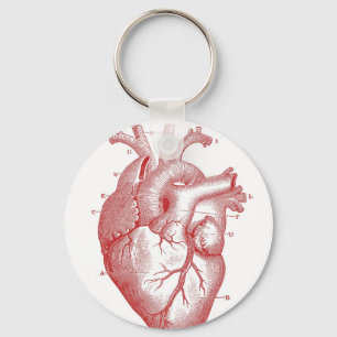 Red Anatomical Heart Nyckelring