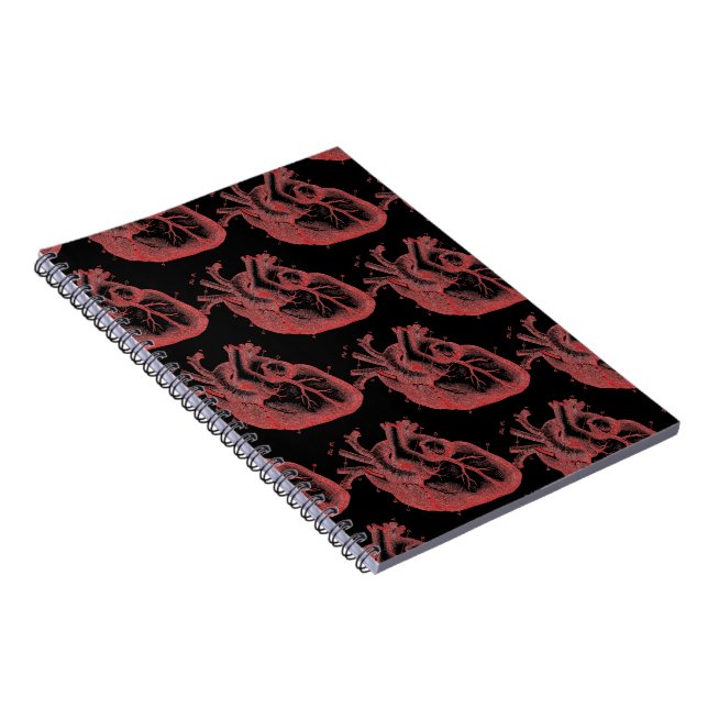 Red Anatomical Hearts Photo Notebook Led 80 pgs Anteckningsbok (Högra Sidan)