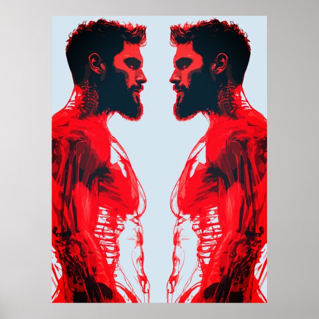Red Anatomy - Abstrakt Human Muscle Study Poster (Framsidan)