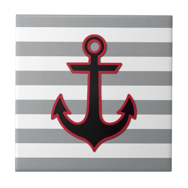 Red Anchor, Boat Anchor, Frakt Anchor, Rand Kakelplatta (Framsidan)