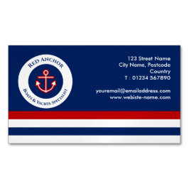 Red Anchor Boat Yacht Nautical Specialist Magnetiska Visitkort