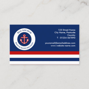 Red Anchor Boat Yacht Nautical Specialist Visitkort