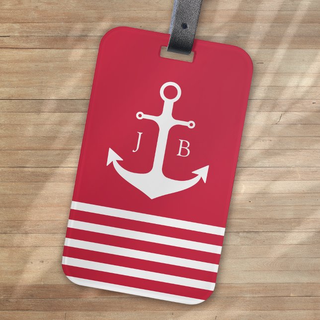 Red Anchor Monogram Cruise Frakt Bagagebricka (Skapare uppladdad)