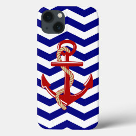 Red Anchor Nautical Chevron Rand