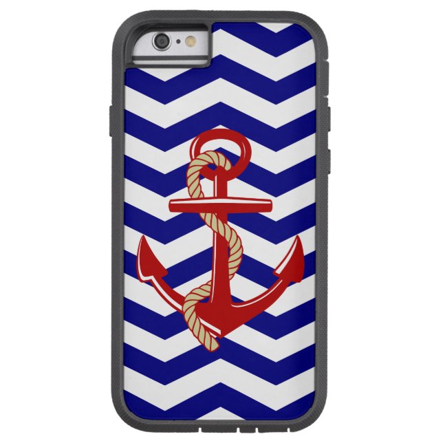 Red Anchor Nautical Chevron Rand (Baksidan)