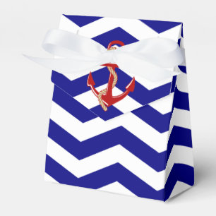 Red Anchor Nautical Chevron Rand Presentaskar