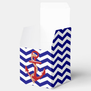 Red Anchor Nautical Chevron Rand Presentaskar
