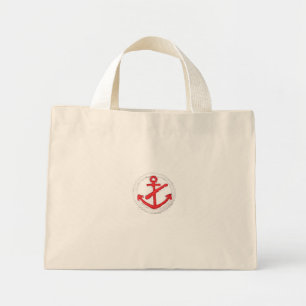 Red Anchor Nautical Purse Mini Tygkasse
