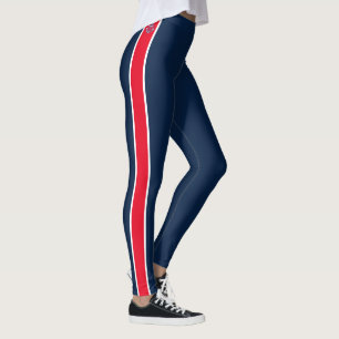 Red Anchor Nautical Red White Rand Leggings