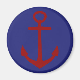Red Anchor på Blue Nautical Magnet