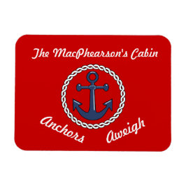 Red Anchors Aweigh Stateroom Door Marker Magnet