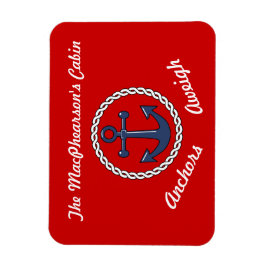 Red Anchors Aweigh Stateroom Door Marker Magnet
