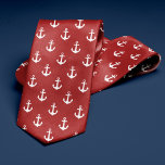 Red Anchors Mönster Slips<br><div class="desc">Snyggtens perfekt för nautisk design för avslappnader på kontoret eller helg på stranden.</div>