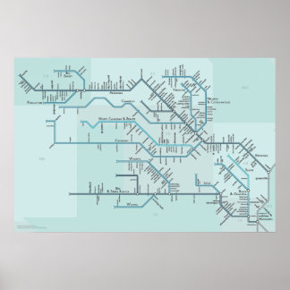 Red and Arkansas Rivers 30" x 20" Poster