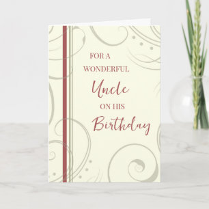 Red and Beige farbror Birthday Kort
