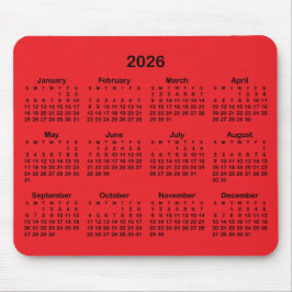 Red and Black 2026 Calendar Musmatta