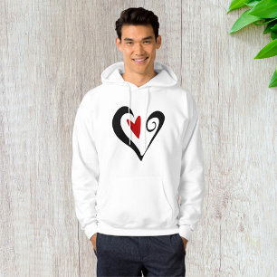 Red and Black Abstrakt Heart Modern Romantic Hoodie