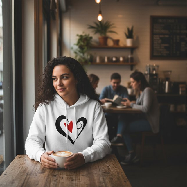 Red and Black Abstrakt Heart Modern Romantic T Shirt (Skapare uppladdad)