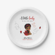Red and Black African American Ladybug Baby Shower