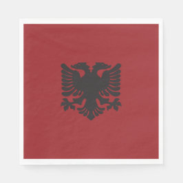 Red and Black Albanian Eagle Cocktail Napkins Pappersservett
