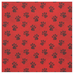 Red and Black Animal Cat Hund Fabric Tyg