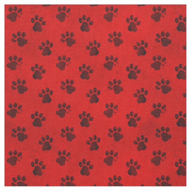 Red and Black Animal Cat Hund Fabric Tyg (Närbild)