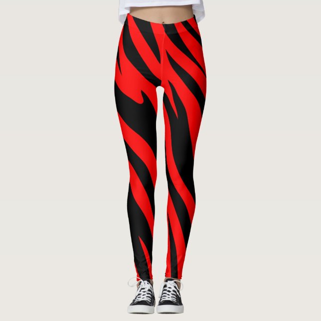 Red and Black animal print Leggings (Framsida)